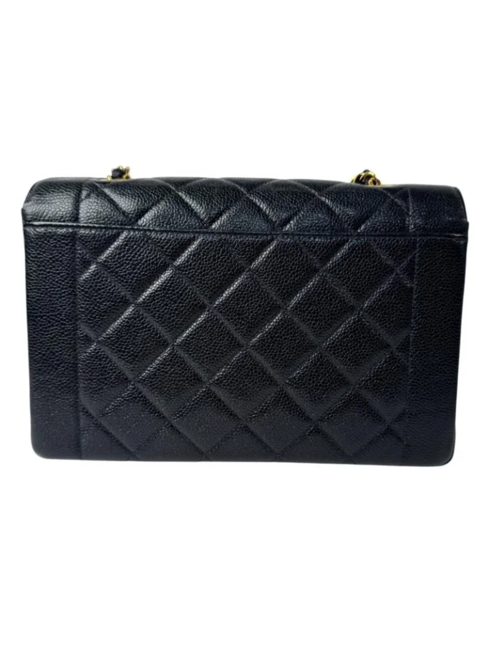 Chanel Diana Flap Quilted 25 Caviar Leather Chain Shoulder Bag